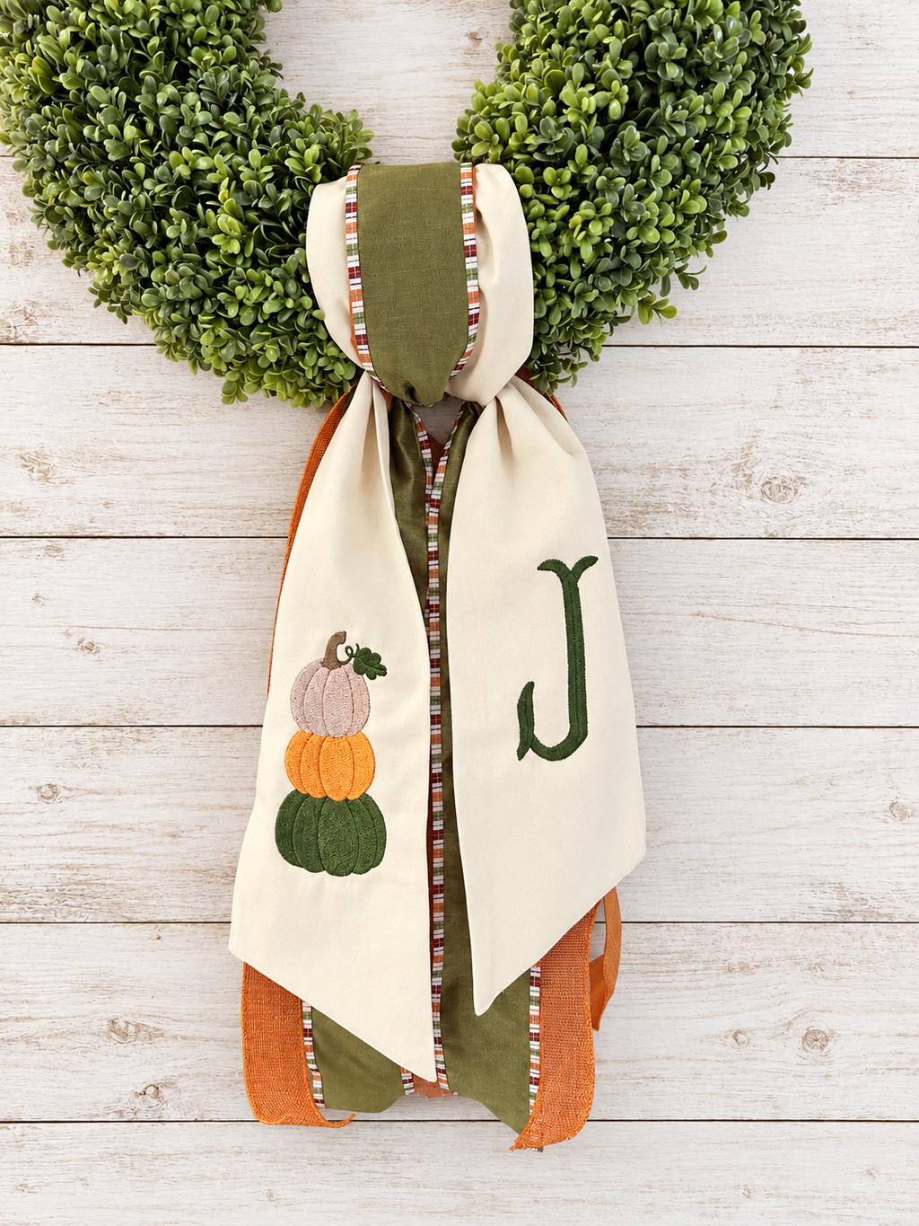 Personalized Pumpkin Stack Wreath Sash