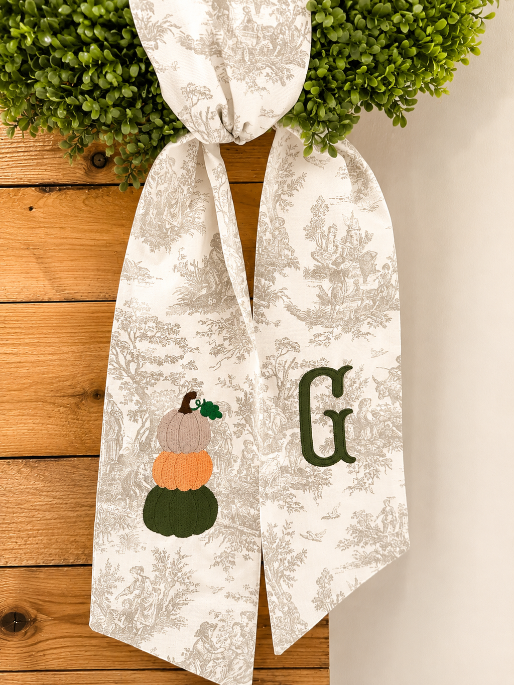 Personalized Pumpkin Stack Wreath Sash