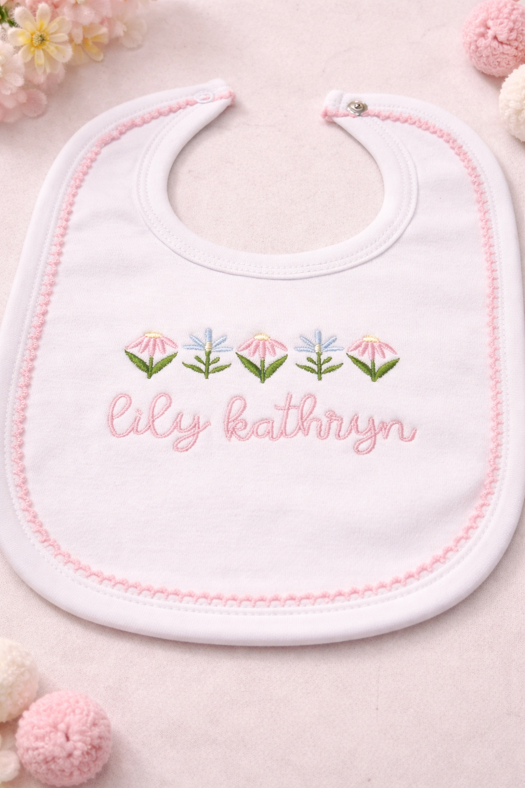 Girls Picot Trim Bib