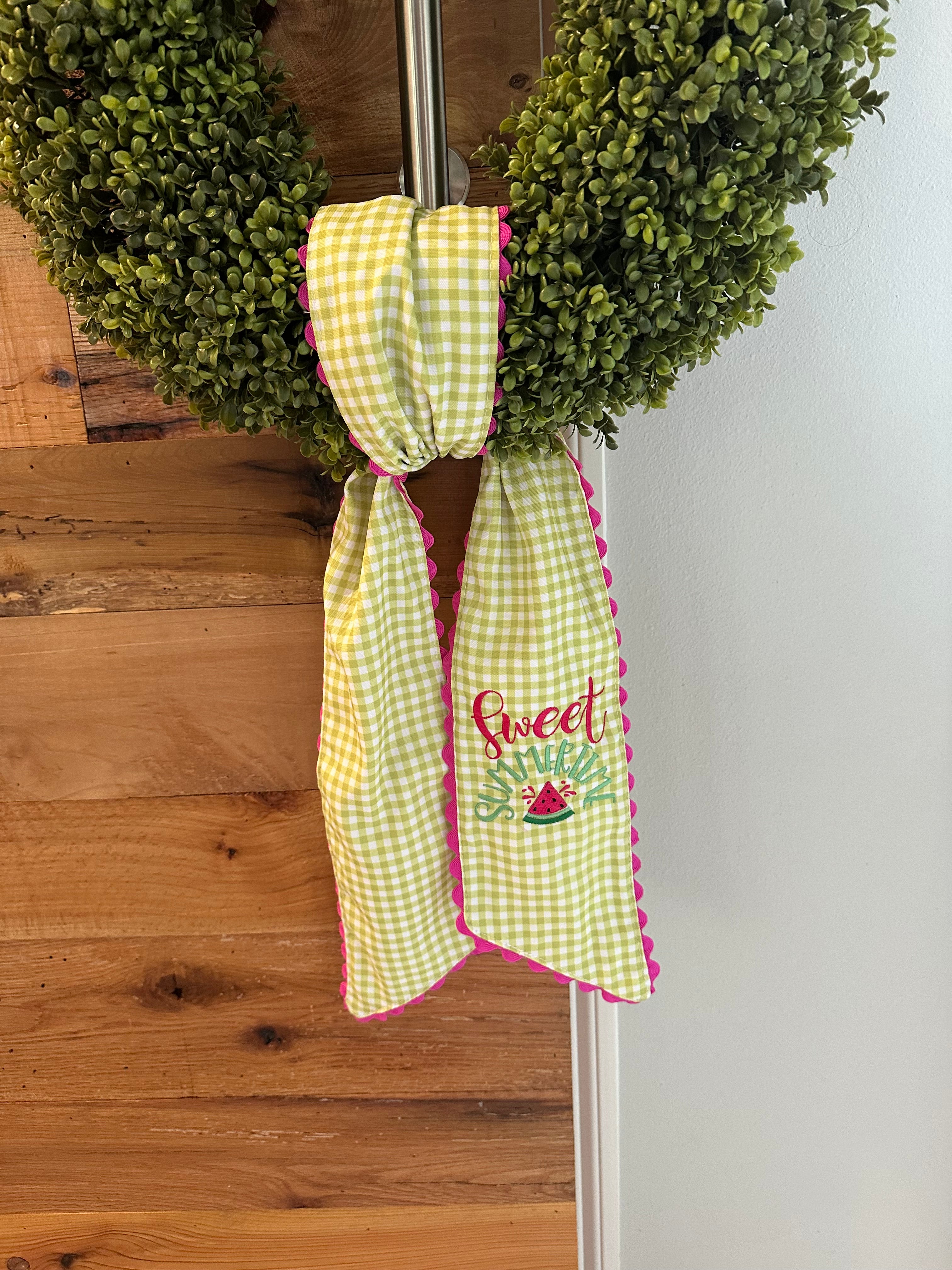 Sweet Summertime Watermelon Wreath Sash