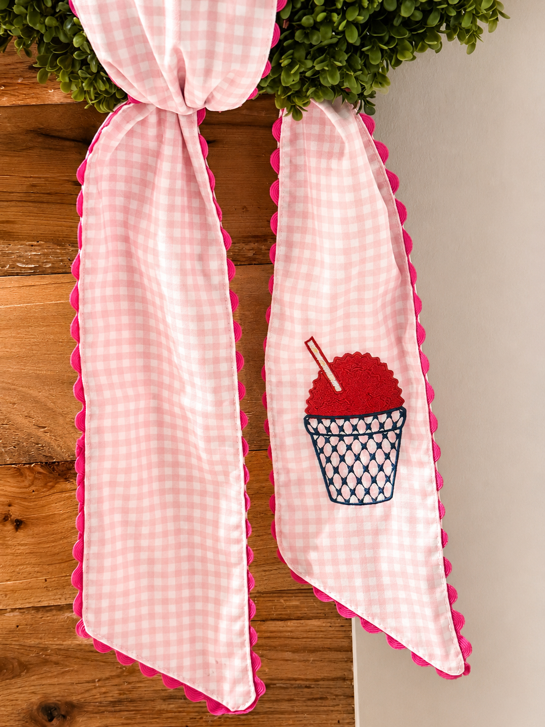 Pink Snowball Summer Wreath Sash