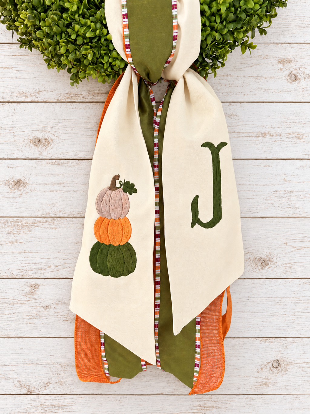 Personalized Pumpkin Stack Wreath Sash