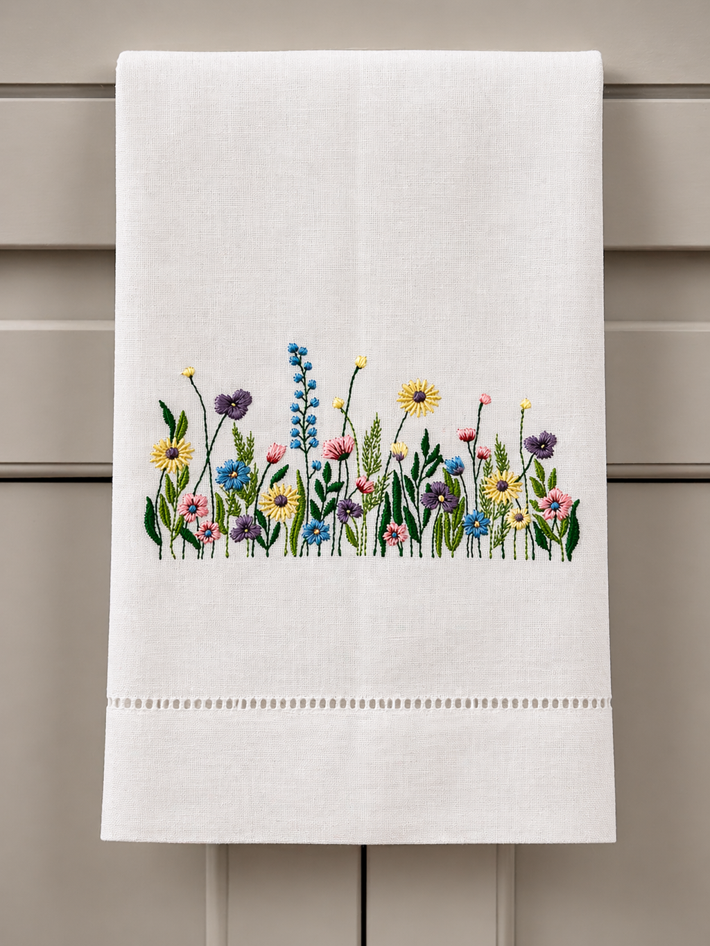 Wildflower Garden Linen Tea Towel