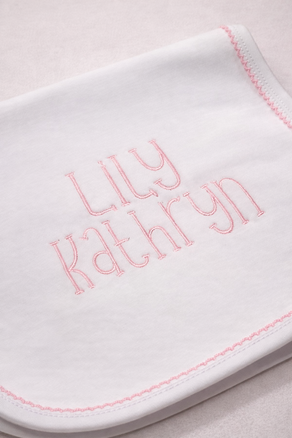 Girls Picot Trim Burp Cloth
