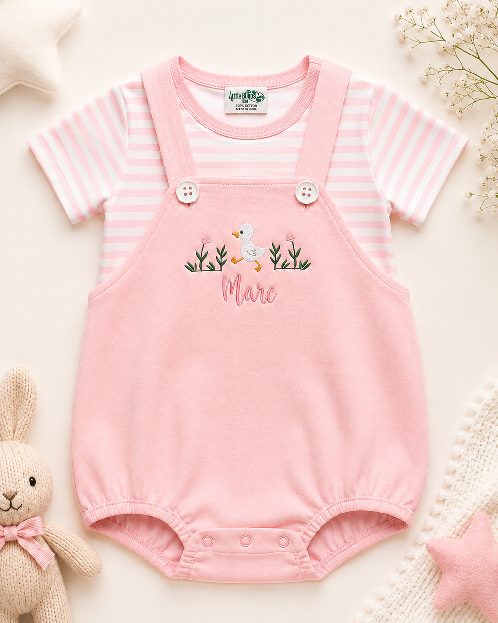Little Goose Garden Bubble Romper Set