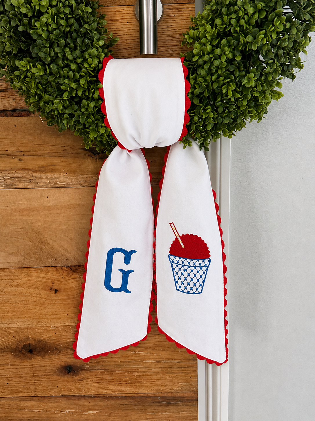 Personalized Snow Cone Scalloped Wreath Sash