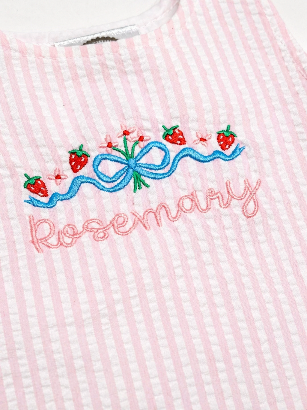Personalized Pink Seersucker Bubble