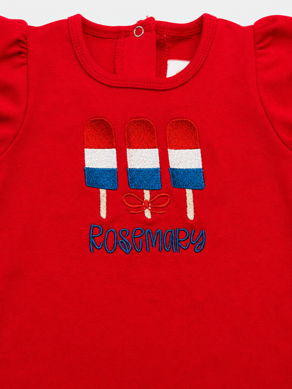 Red, White, and Cute Bubble Romper