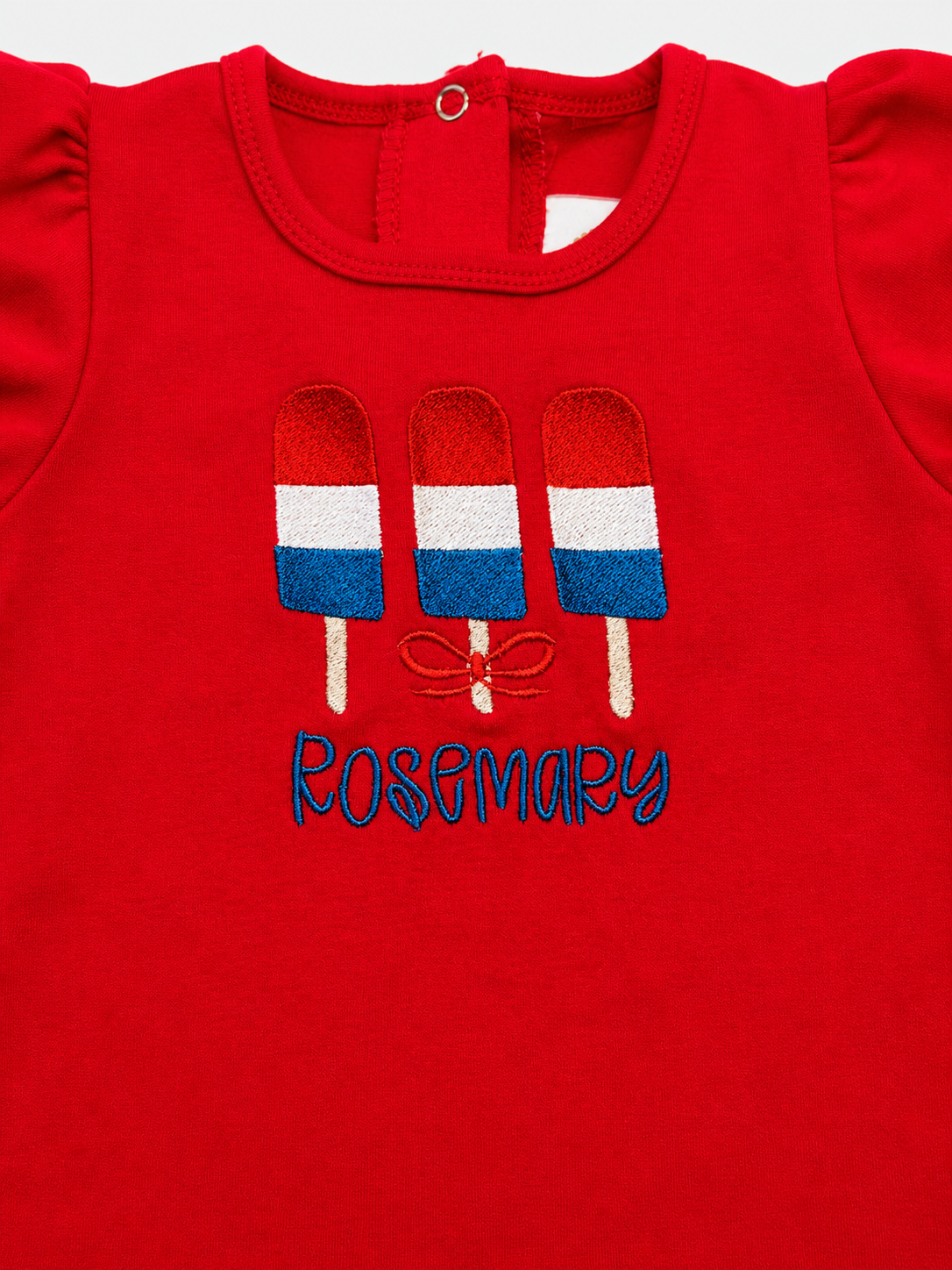 Red, White, and Cute Bubble Romper