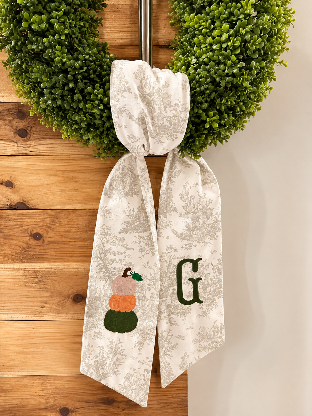 Personalized Pumpkin Stack Wreath Sash
