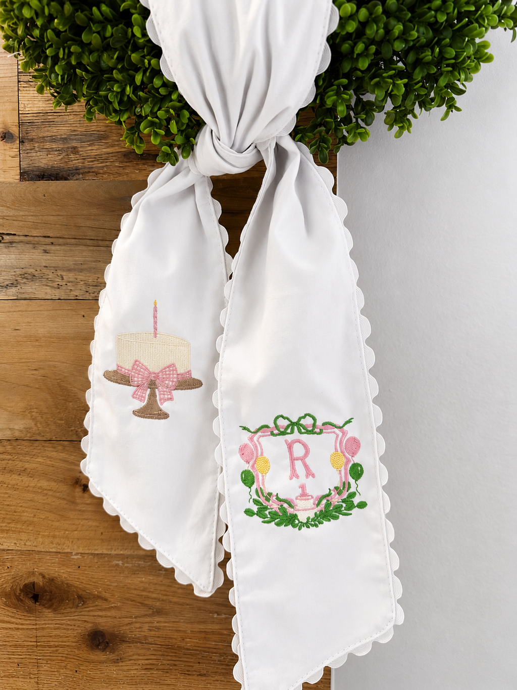 One Sweet Year Personalized Wreath Sash
