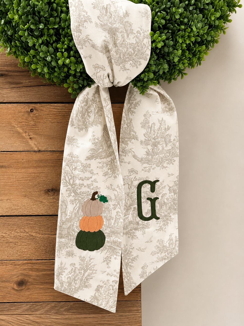 Personalized Pumpkin Stack Wreath Sash