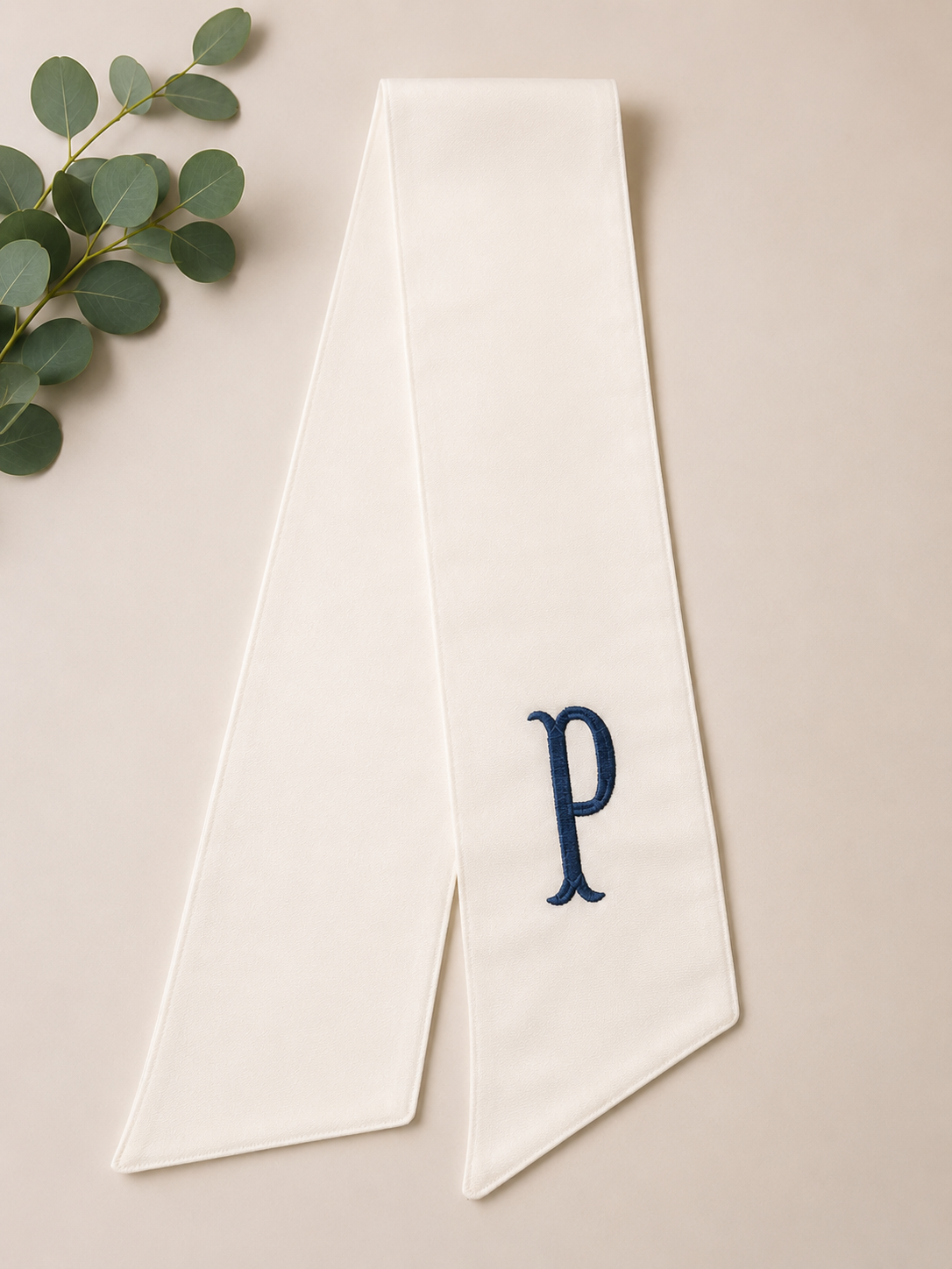 Monogrammed Wreath Sash - Single Tail