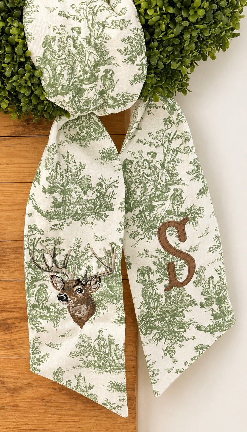 Personalized Buck Wreath Sash