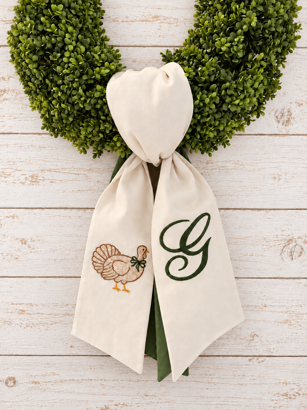 Personalized Thanksgiving Turkey Wreath Sash
