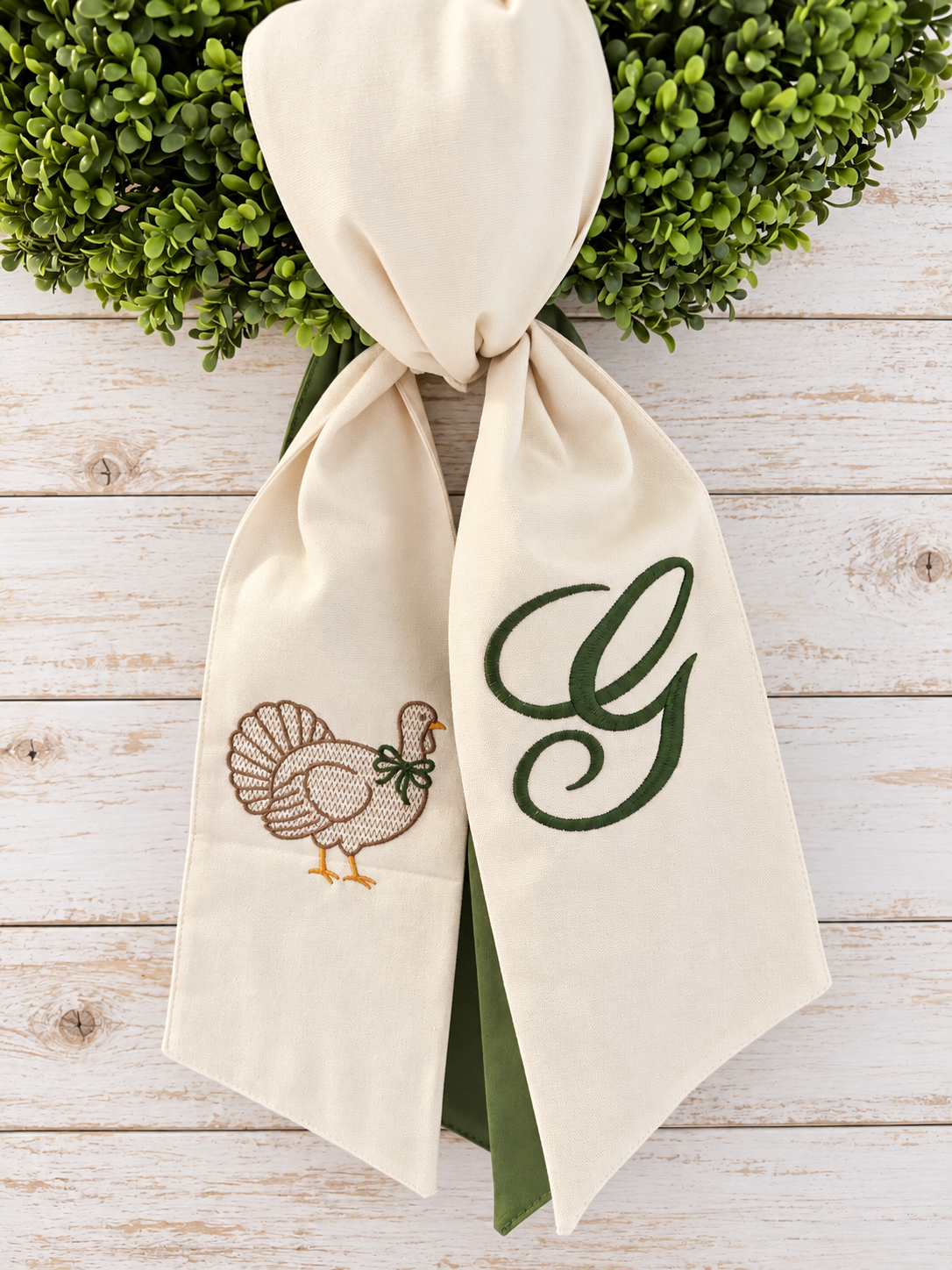 Personalized Thanksgiving Turkey Wreath Sash