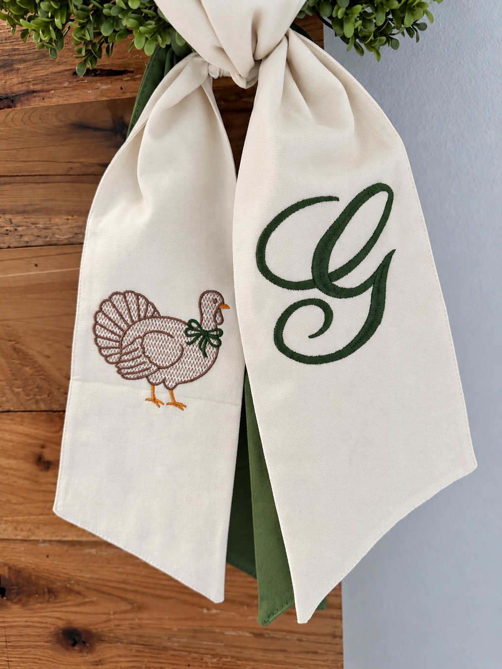 Personalized Thanksgiving Turkey Wreath Sash