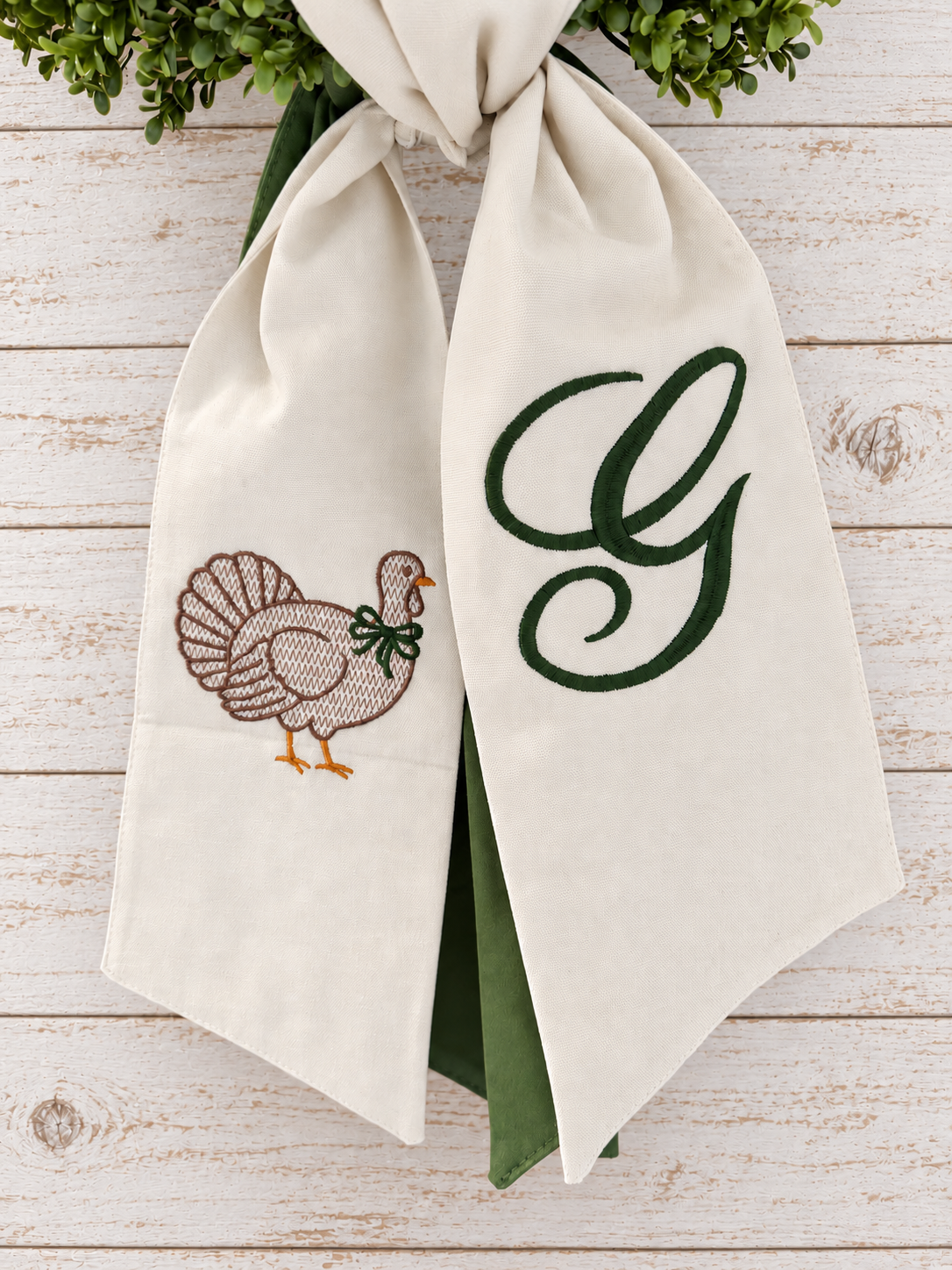 Personalized Thanksgiving Turkey Wreath Sash