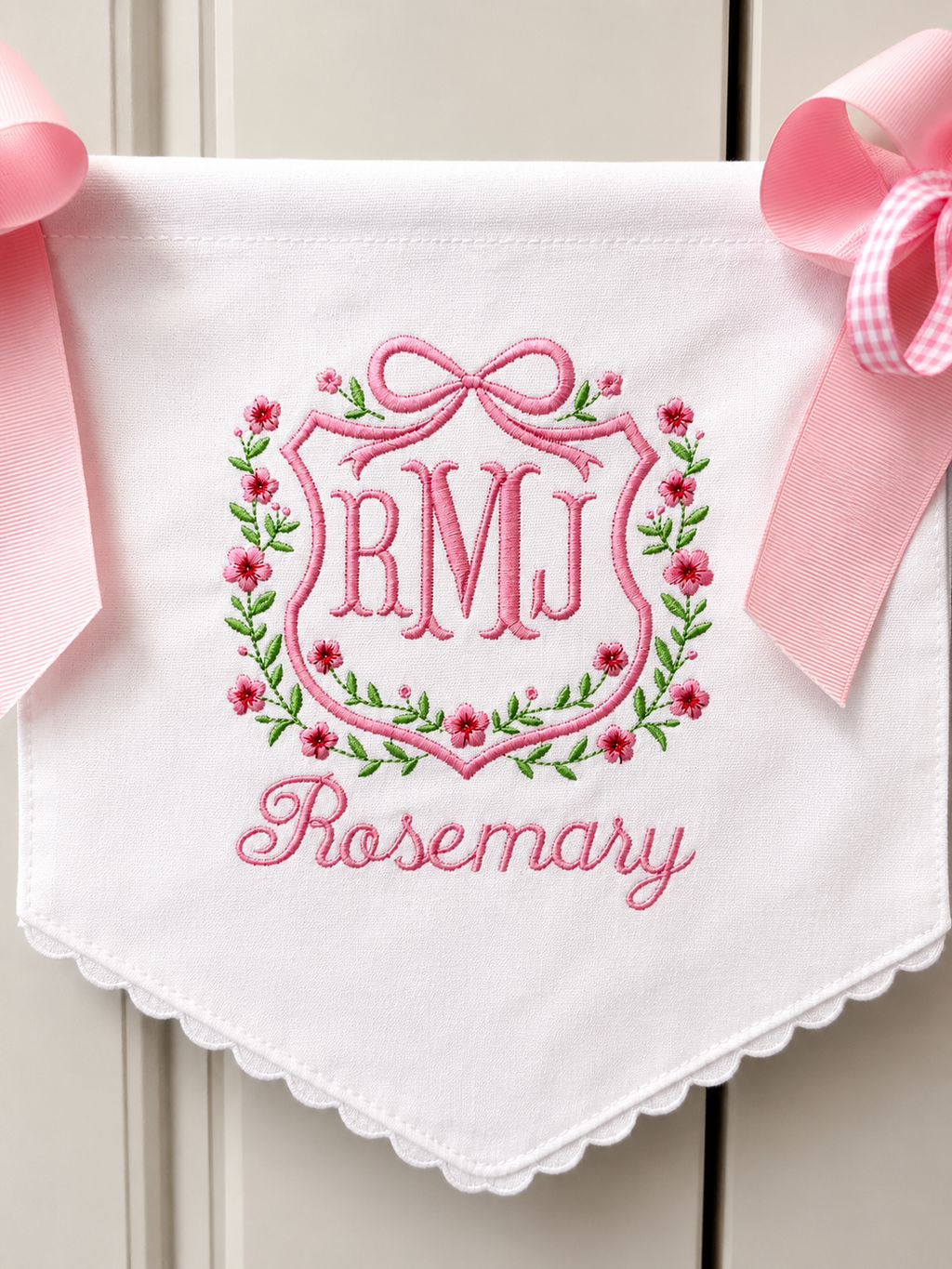 Personalized Floral Monogram Banner