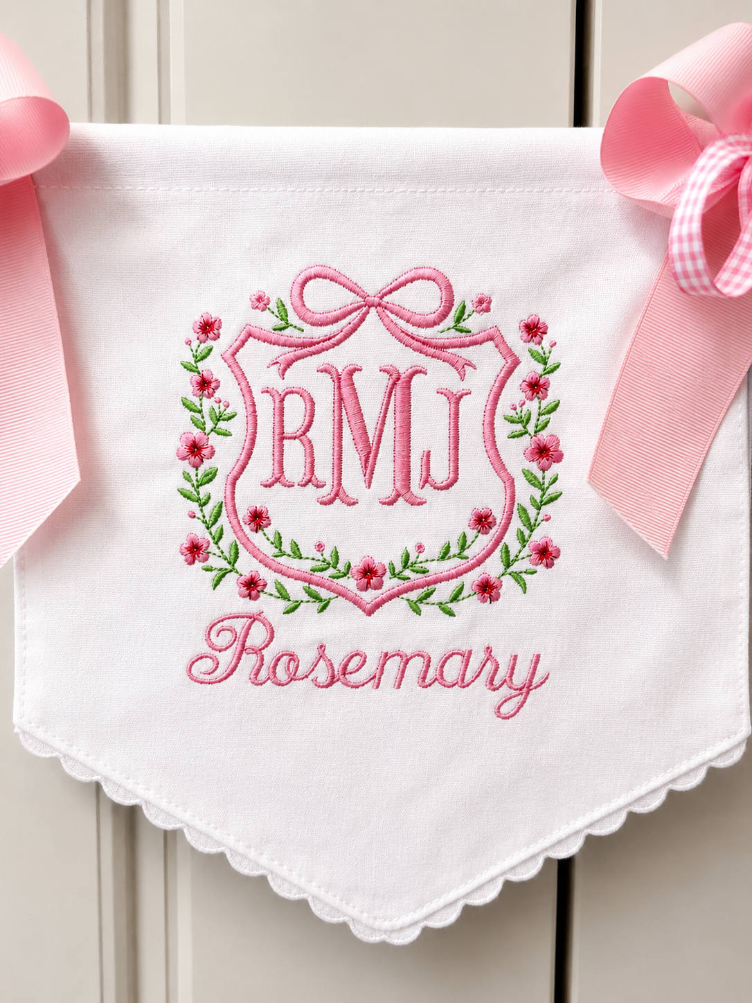 Personalized Floral Monogram Banner