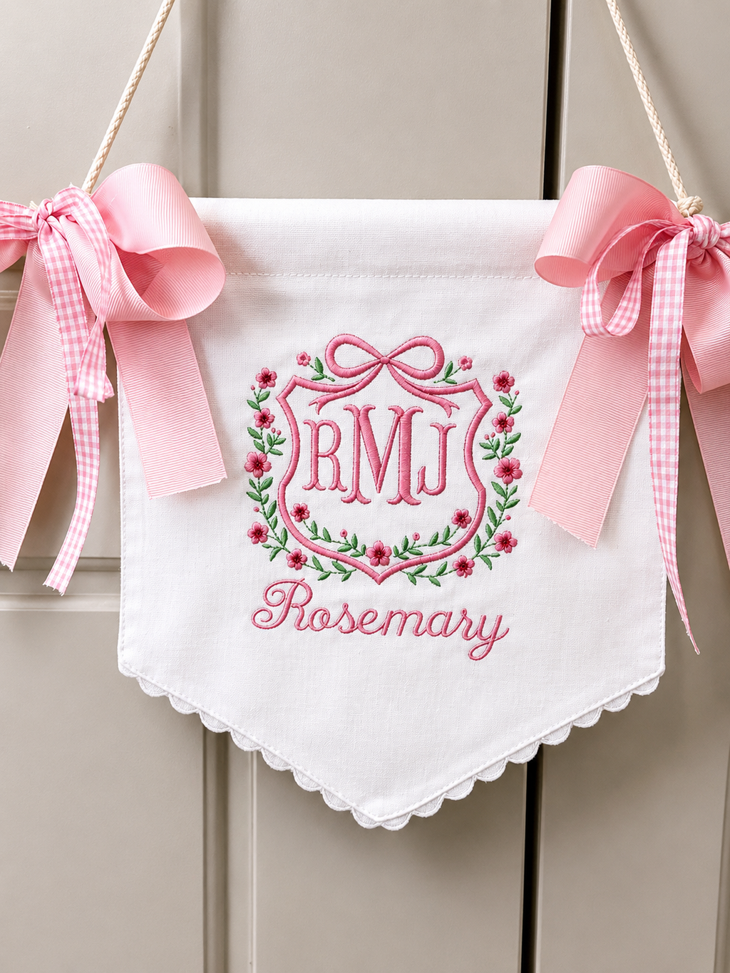 Personalized Floral Monogram Banner