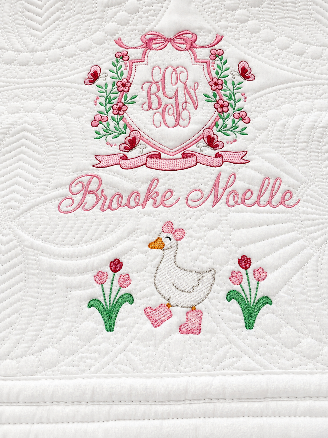 Personalized Silly Goose Heirloom Quilt
