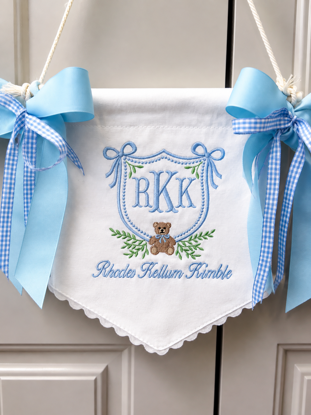 Personalized Teddy Bear Monogram Banner